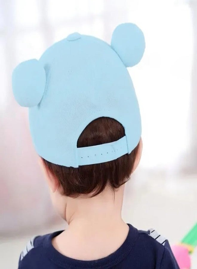 قبعة ريتشمن كيدز الصيفية اللطيفة للأطفال، قبعة واقية من الشمس للأطفال، قبعة قطنية للجنسين، قبعة قابلة للتعديل للأطفال من عمر سنة إلى 4 سنوات، لون أزرق سماوي - Image 4
