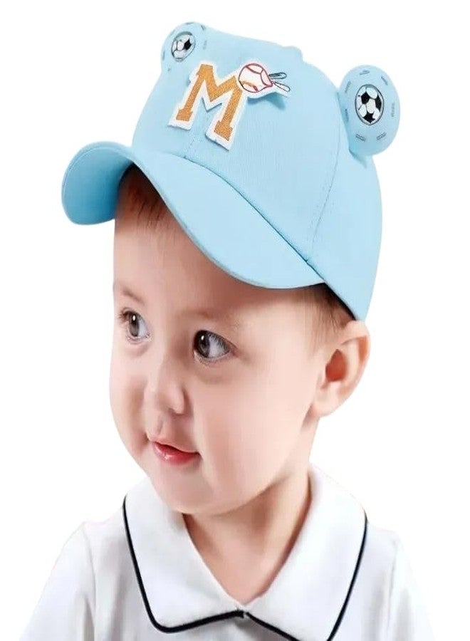 قبعة ريتشمن كيدز الصيفية اللطيفة للأطفال، قبعة واقية من الشمس للأطفال، قبعة قطنية للجنسين، قبعة قابلة للتعديل للأطفال من عمر سنة إلى 4 سنوات، لون أزرق سماوي - Image 1