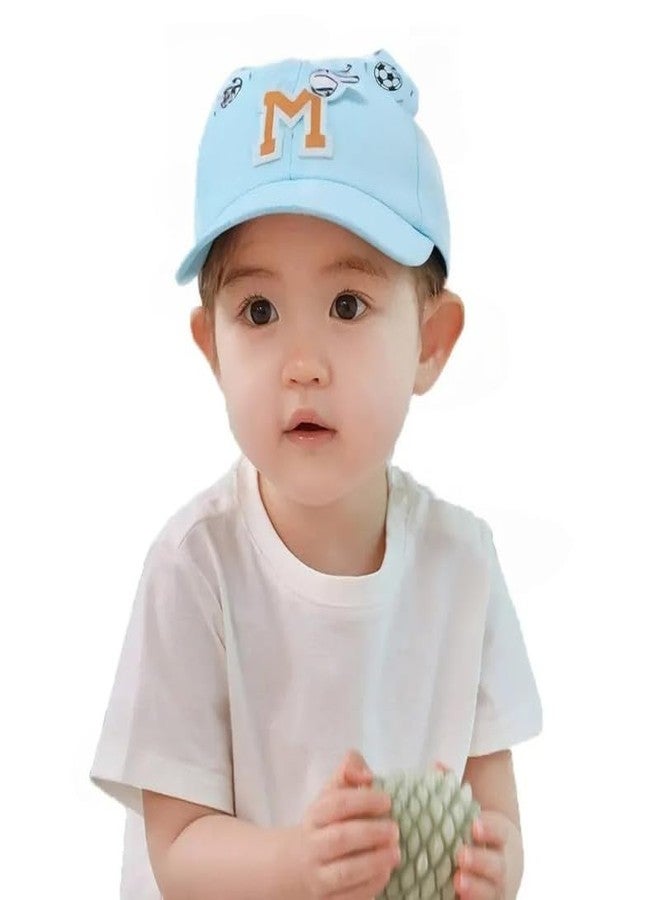 قبعة ريتشمن كيدز الصيفية اللطيفة للأطفال، قبعة واقية من الشمس للأطفال، قبعة قطنية للجنسين، قبعة قابلة للتعديل للأطفال من عمر سنة إلى 4 سنوات، لون أزرق سماوي - Image 3