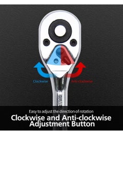 Y&D Ratchet Set, 3 Pcs Professional Heavy Duty Tool Durable Drive Wrench 1/4", 3/8",1/2", Quick-release Reversible Handle, Chrome Vanadium Steel Construction and Plated  - Image 5