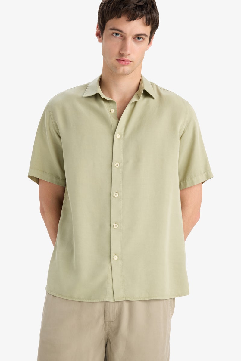 DeFacto Man Regular Fit Tencel Short Sleeve Shirt  - Image 4