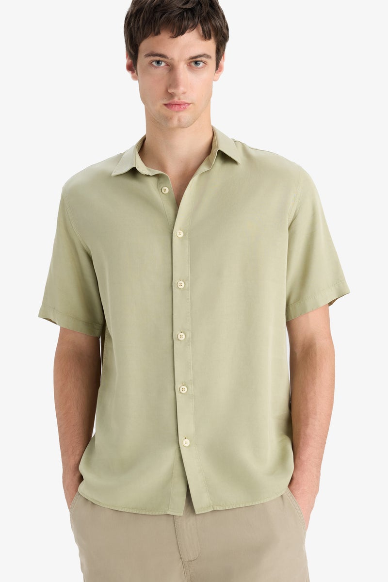 DeFacto Man Regular Fit Tencel Short Sleeve Shirt  - Image 1