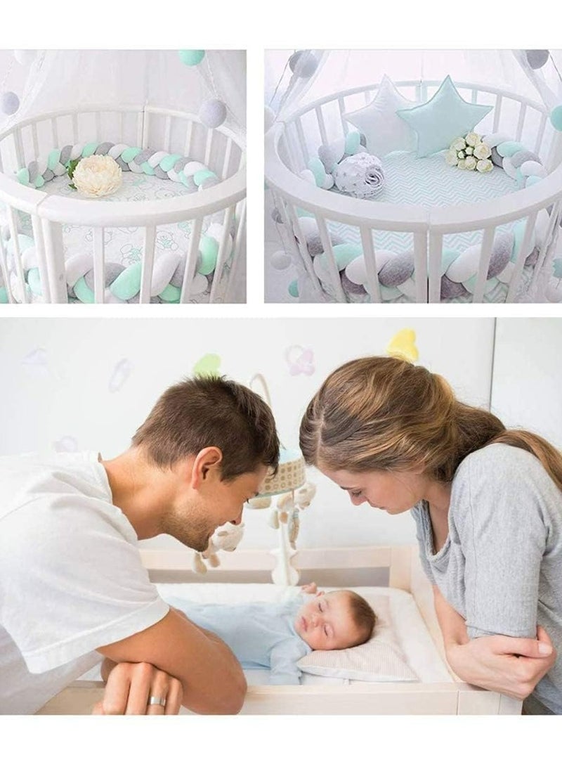 1pcs 2m Braided Cot Bumper Braided Pillows Knotted Cot Bumper Baby Crib Bumper Braided Knotted Comfortable And Flexible Snake Crib Bumper Bedding Accessories  - Image 5