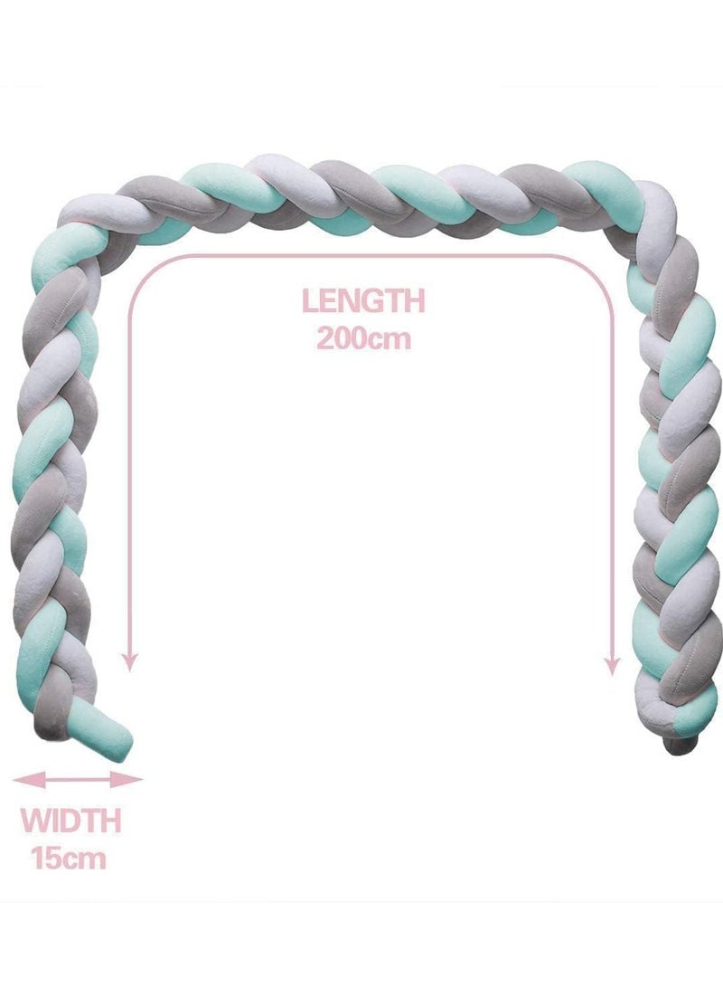 1pcs 2m Braided Cot Bumper Braided Pillows Knotted Cot Bumper Baby Crib Bumper Braided Knotted Comfortable And Flexible Snake Crib Bumper Bedding Accessories  - Image 2