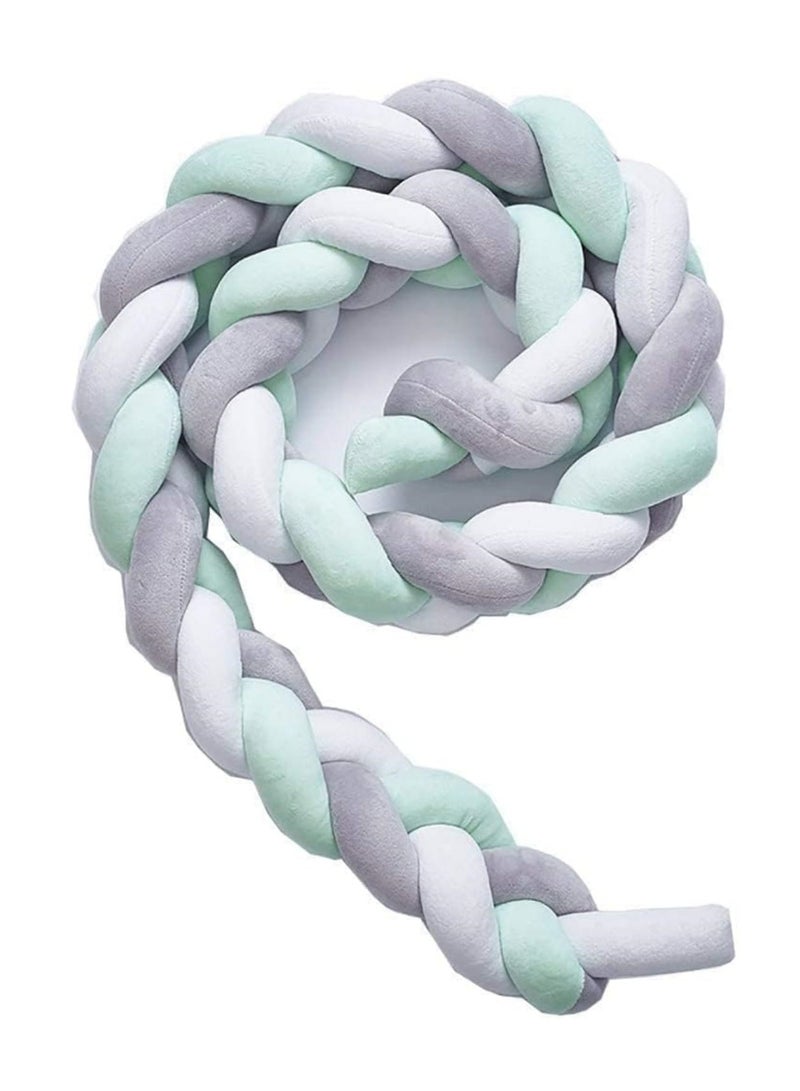 1pcs 2m Braided Cot Bumper Braided Pillows Knotted Cot Bumper Baby Crib Bumper Braided Knotted Comfortable And Flexible Snake Crib Bumper Bedding Accessories  - Image 1