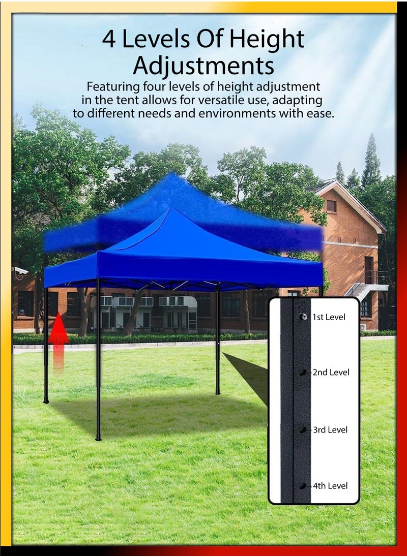 DBLEW - 3x3 Meter Steel Frame Ground Tent for Outdoor Events Parties Markets Exhibitions Beach Picnics Camping Catering Advertising Gardens Pavilion Gazebo Stand Waterproof UV Protected Canopy Shelter Shade - Image 1