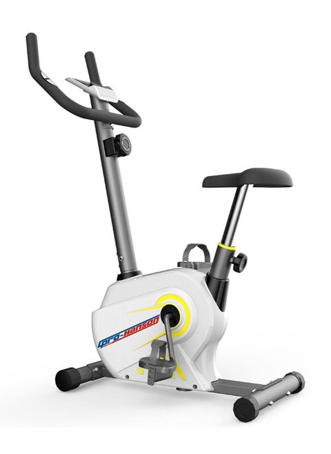Magnetic Exercise Bike With Hand Pulse, 100 KG - White/Yellow