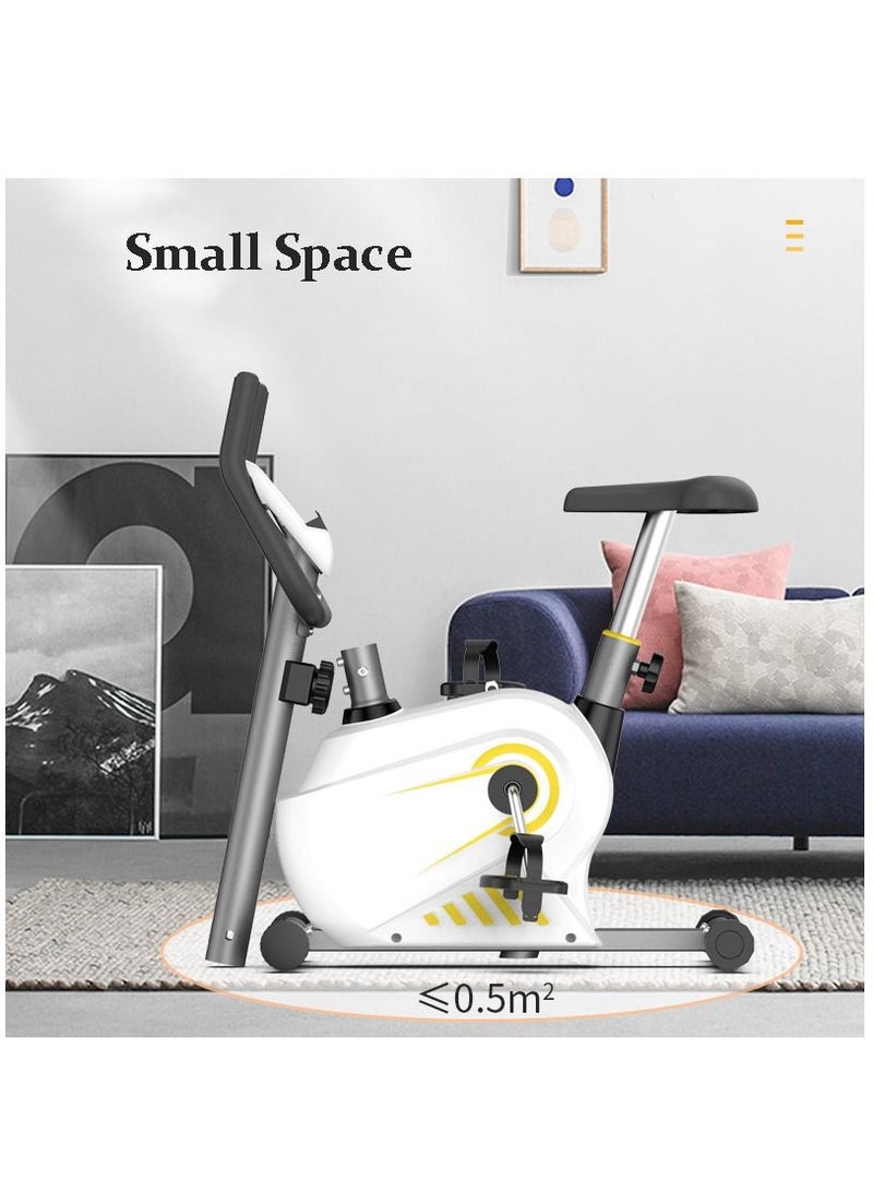 Pro Hanson - Magnetic Exercise Bike With Hand Pulse, 100 KG - White/Yellow - Image 1