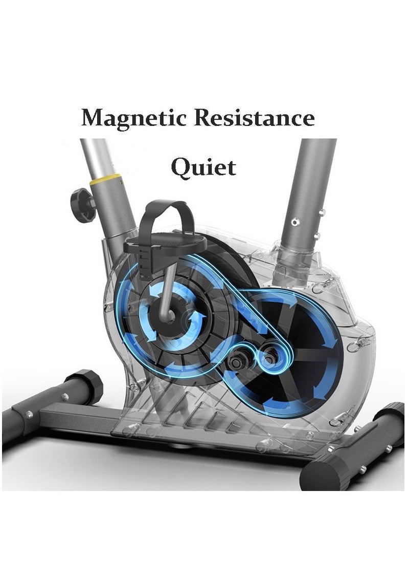 Pro Hanson - Magnetic Exercise Bike With Hand Pulse, 100 KG - White/Yellow - Image 1