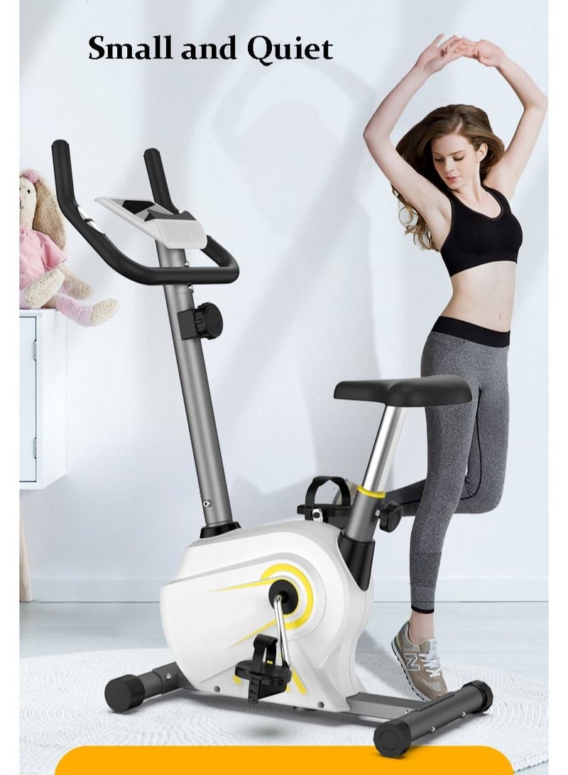 Pro Hanson - Magnetic Exercise Bike With Hand Pulse, 100 KG - White/Yellow - Image 1
