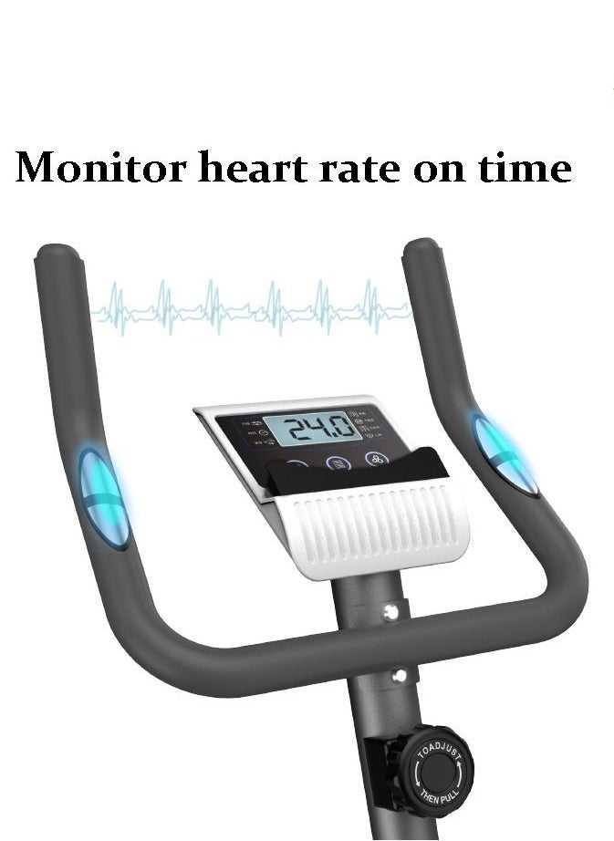 Pro Hanson - Magnetic Exercise Bike With Hand Pulse, 100 KG - White/Yellow - Image 1