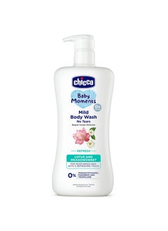 Chicco Baby Moments Mild Body Wash - Refresh, 500Ml | With Lotus & Meadowsweet|No Tears Formula With Natural Ingredients For Moisturized Skin|Phenoxyethanol, Parabens & Lauryl Sulphates Free  - Image 1
