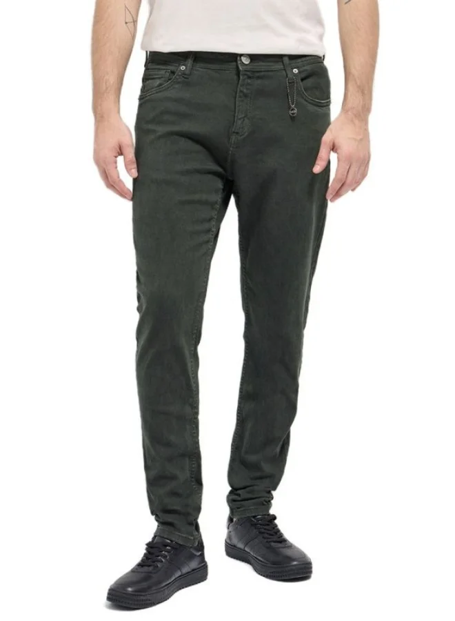 THE BEAR HOUSE Men's Stylish Dark Green Jeans with Comfortable Stretch and Skinny Fit Classic Comfort With Modern Style, Perfect For Everyday Casual Looks And Effortless Streetwear Vibes