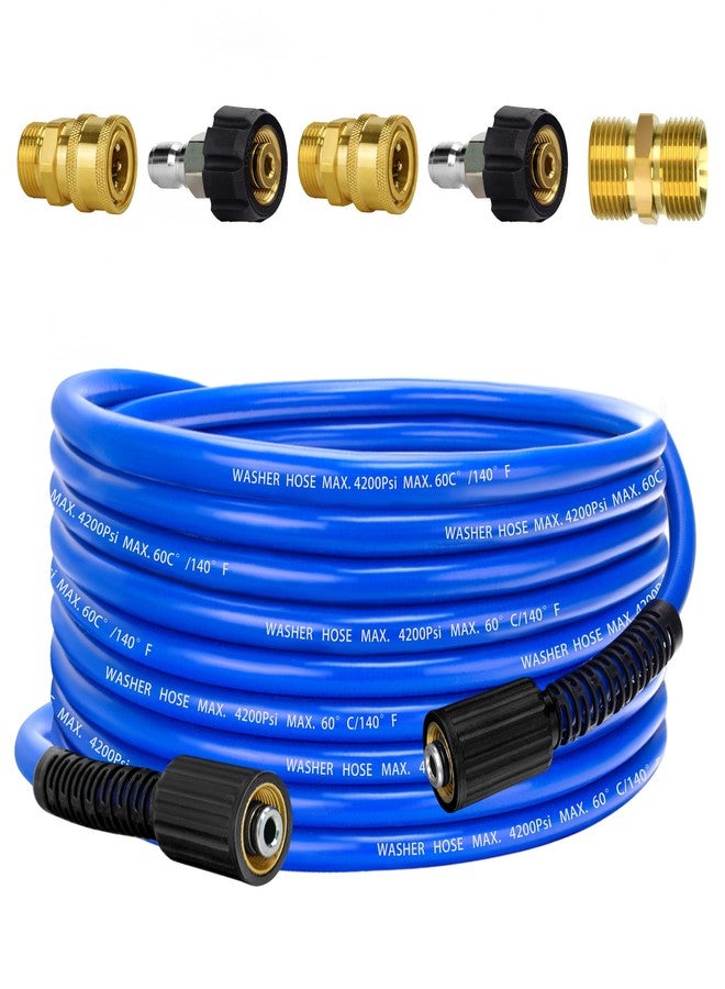 VIHEG Pressure Power Washer Hose 30 FT x 1/4", Super Flexible Kink Resistant Car Washer Replacement with M22 Fittings & 3/8" Quick Connect Adapters for Ryobi Troy Bilt Flexzilla Greenworks & More, 4200PSI - Image 1