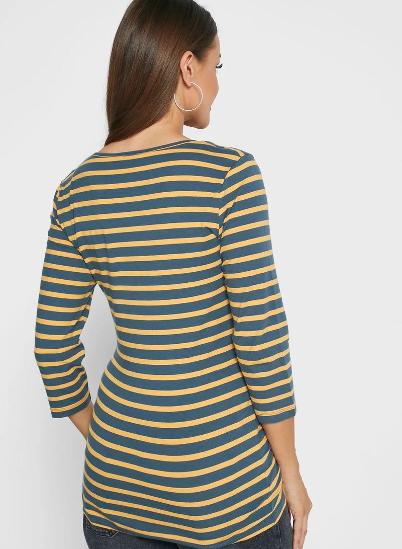 Mamalicious 2 Pack Striped Scoop Neck Top