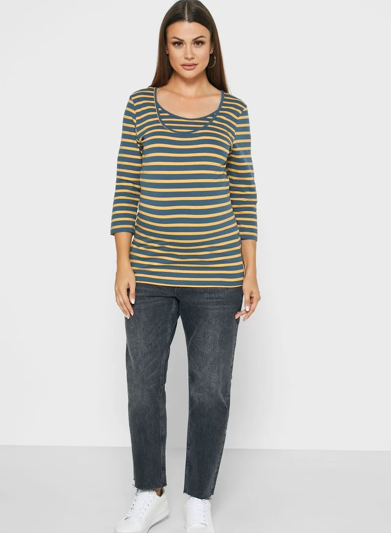 Mamalicious 2 Pack Striped Scoop Neck Top