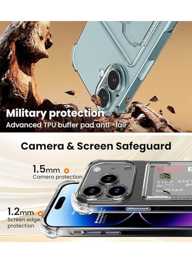 iPhone 17 Pro Max Case with Card , Wallet Case with Clear Card Slot, Ultra Slim Soft TPU Silicone Case Anti-Scratch Shockproof for iPhone 17 Pro Max - Image 3