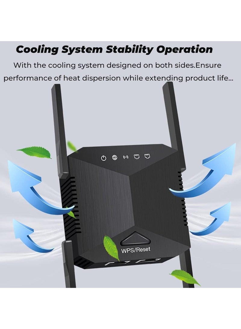 WiFi Booster WiFi Extender Booster 1200Mbps WiFi Booster Range Extender 5GHz 2.4GHz with 1 Ethernet Port 4 Antennas Repeater/Router/AP Mode - Image 3