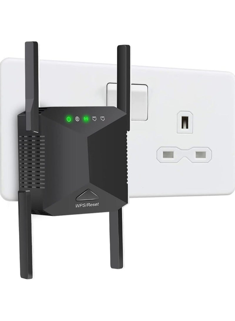 WiFi Booster WiFi Extender Booster 1200Mbps WiFi Booster Range Extender 5GHz 2.4GHz with 1 Ethernet Port 4 Antennas Repeater/Router/AP Mode - Image 1