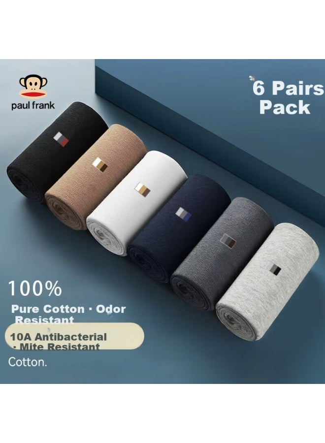 Paul Frank Men's Summer Socks Odor-resistant Mid-calf Sweat-absorbing Breathable Business Socks 6-pack - Image 1