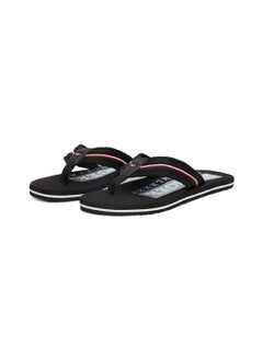 TOMMY HILFIGER Men's Signature Tape Webbing Flip-Flops - Polyester, Black  - Image 2