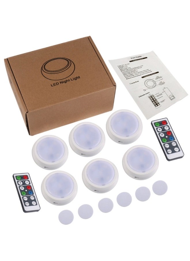 Generic 6pcs LED Closet Lights Wireless Motion Sensor Puck Light Battery Operated Puck Lights with Remote Dimmer Under Cabinet Counter Lighting for Kitchen Wardrobe Bedroom  - Image 5