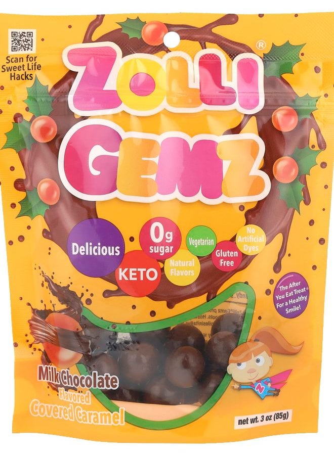 ZOLLIPOPS Zolli Gemz® Milk Chocolate Covered Caramel 3 oz (85 g) 