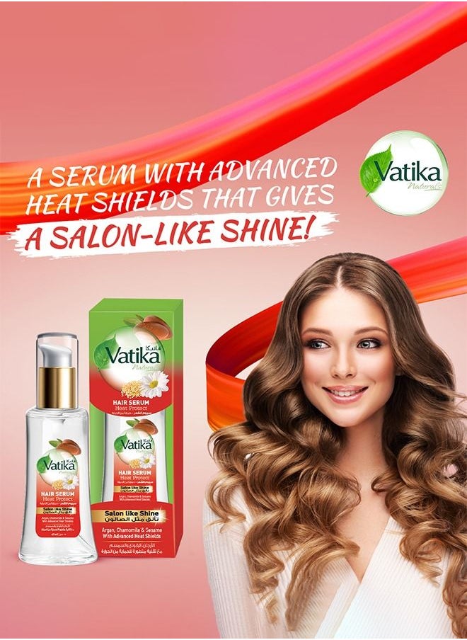 Vatika Naturals - Vatika Naturals Heat Protect Hair Serum | Argan, Chamomile & Seasame | With Advanced Heat Shields | Protects Hair From Heat Damage - 47 ml - Image 1