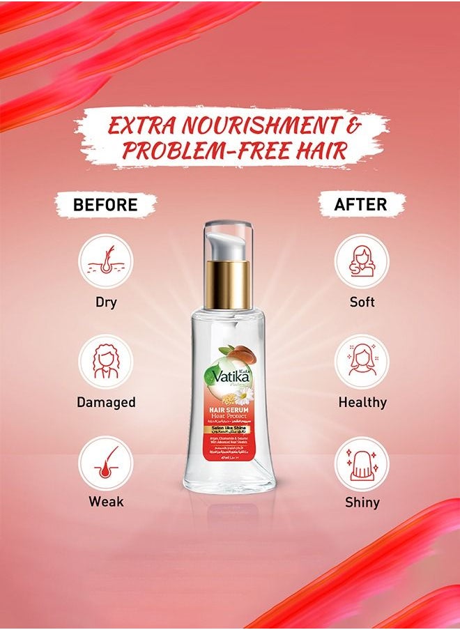 Vatika Naturals - Vatika Naturals Heat Protect Hair Serum | Argan, Chamomile & Seasame | With Advanced Heat Shields | Protects Hair From Heat Damage - 47 ml - Image 1