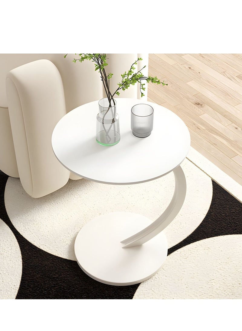 DubaiGallery End Table, Side Table, Oval Table, C-Shaped Couch Table for Living Room, Snack Table for Small Space, Living Room, Bedroom, Marble Top & Metal Frame  - Image 4