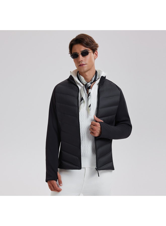 Lightweight Down Jacket Men  Winter New Collection Duck Down Inner Lining Warm Short Stand Collar Slim Fit Running Sports Coat