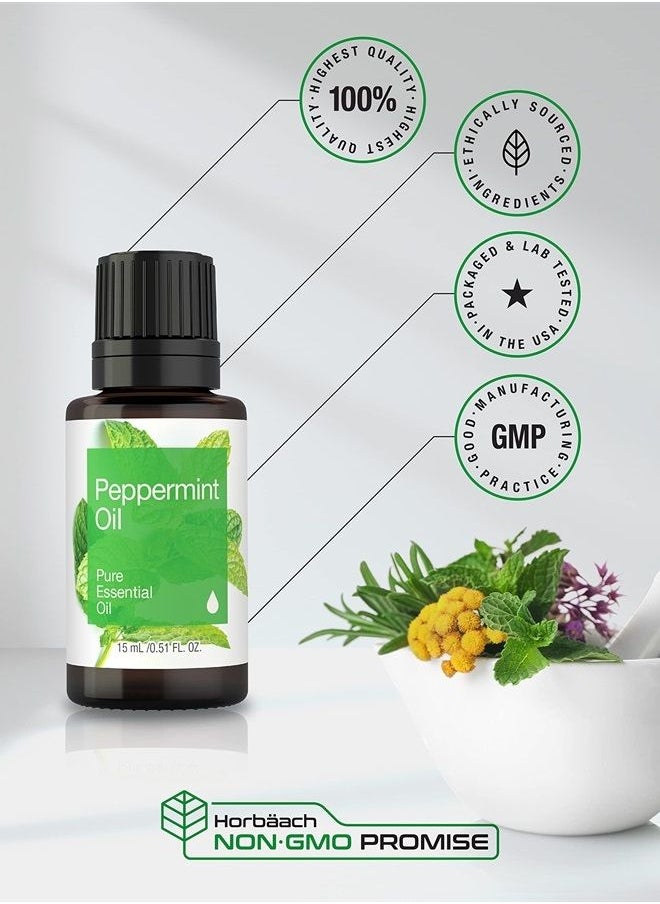 Horbäach Peppermint Essential Oil | .51 fl oz (15mL) | for Massage, Bath & Diffuser | by Horbaach  - Image 3