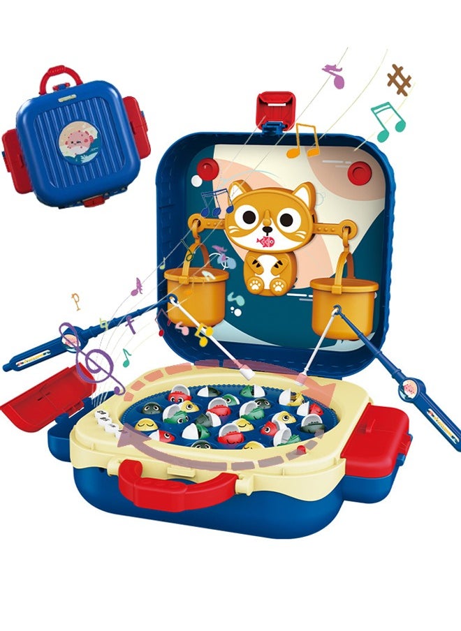 VUCATIN Fishing Toys for Kids Balance Scale Games Early Childhood Parent-Child Interactive Games With Music Stories 2 Toy Fishing Rods 21 Fish Learning and Educational Toys Sound Effect Toys (Blue)  - Image 1