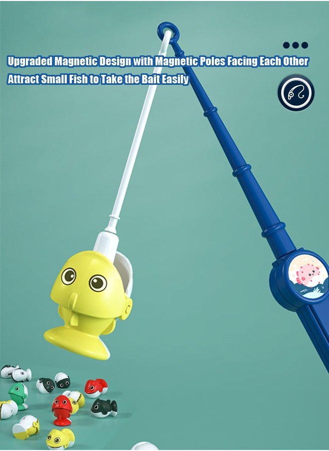 VUCATIN Fishing Toys for Kids Balance Scale Games Early Childhood Parent-Child Interactive Games With Music Stories 2 Toy Fishing Rods 21 Fish Learning and Educational Toys Sound Effect Toys (Blue)  - Image 4
