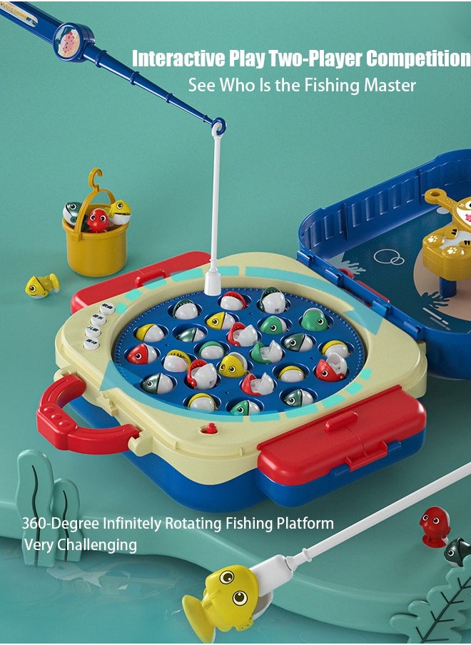 VUCATIN Fishing Toys for Kids Balance Scale Games Early Childhood Parent-Child Interactive Games With Music Stories 2 Toy Fishing Rods 21 Fish Learning and Educational Toys Sound Effect Toys (Blue)  - Image 2