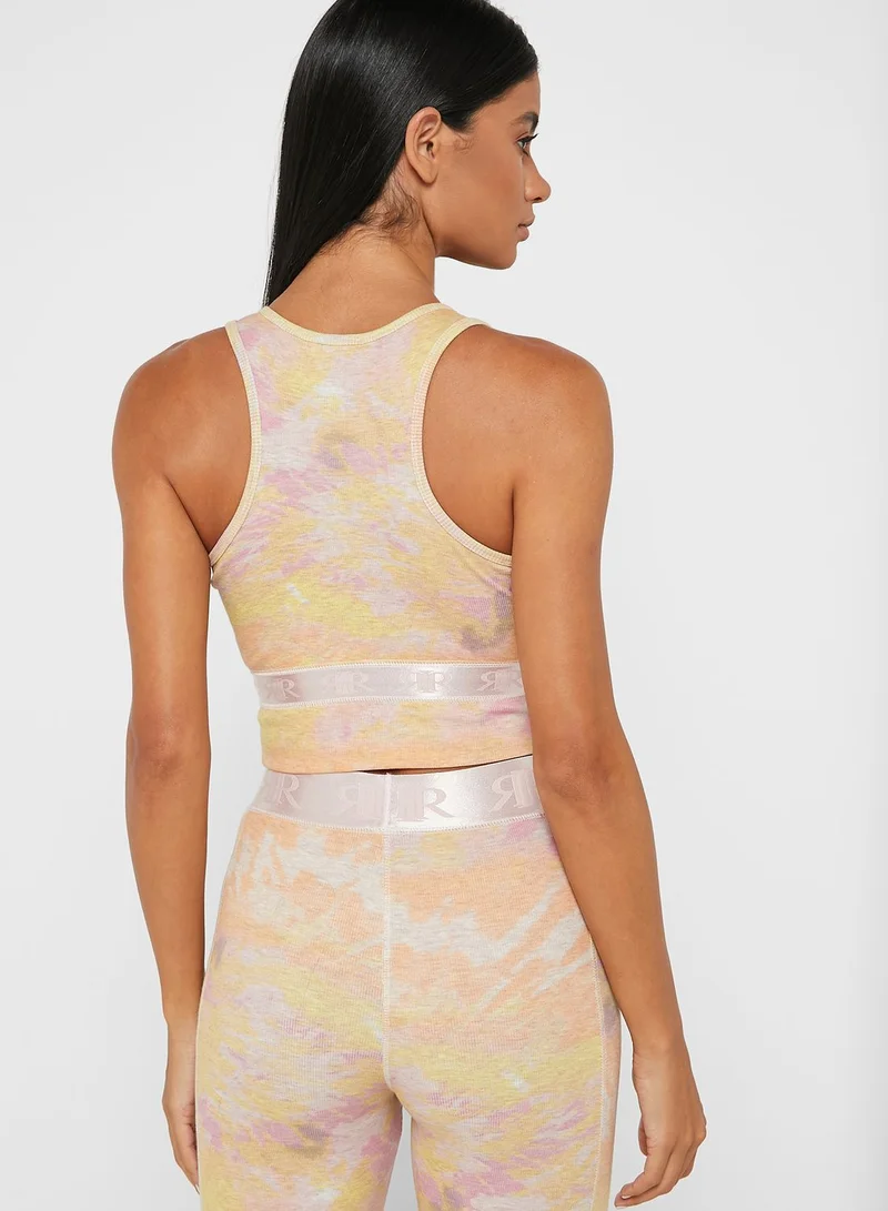 RIVER ISLAND Tie Dye Rib Racer Bra