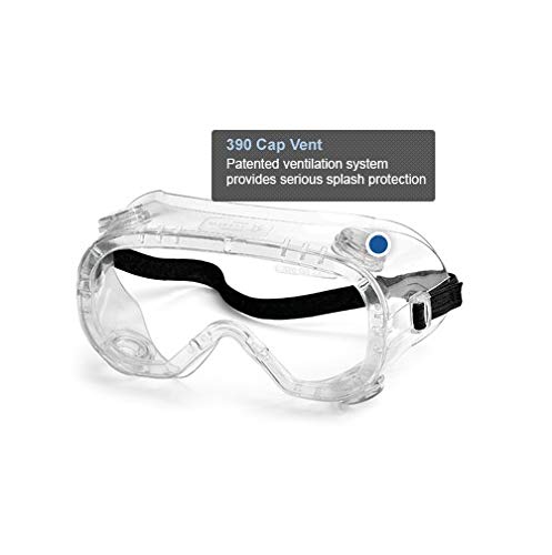 Gateway Safety 32391 Traditional Technician Splash Safety Goggle, 390 Cap Vent, Clear Lens - Image 2