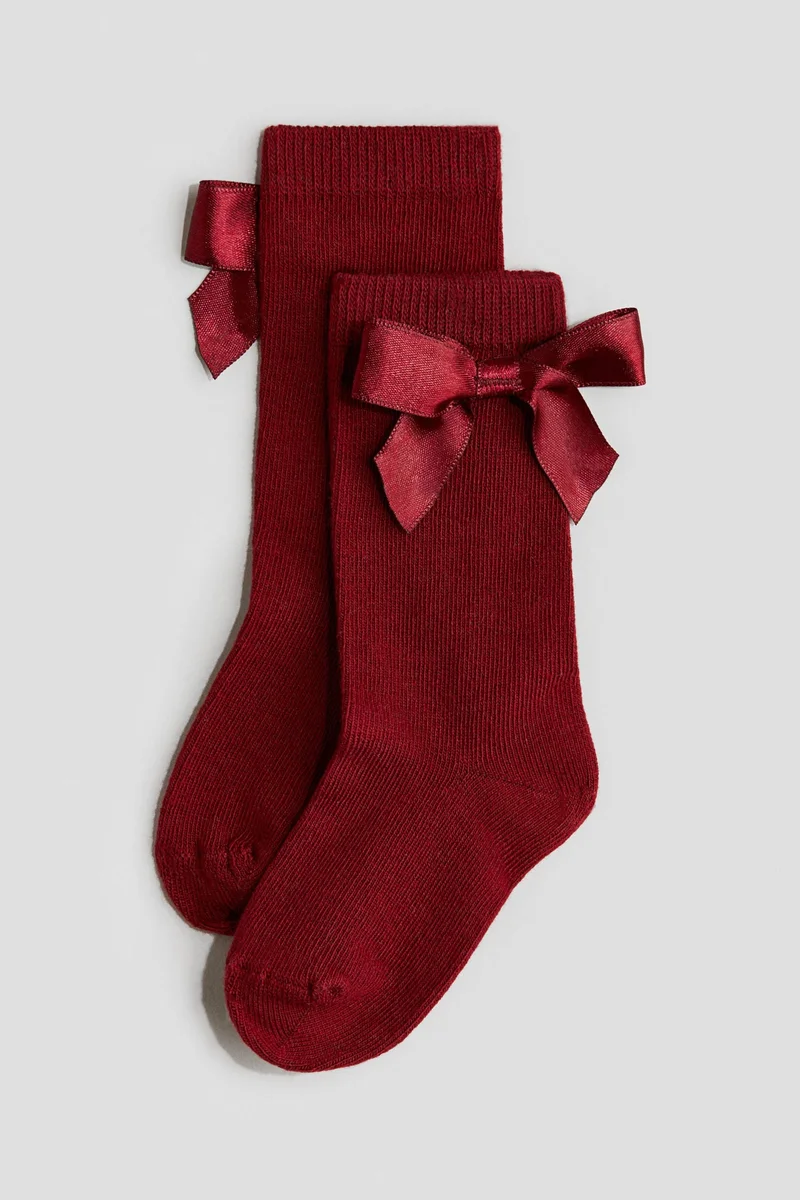 H&M Bow-detail knee socks