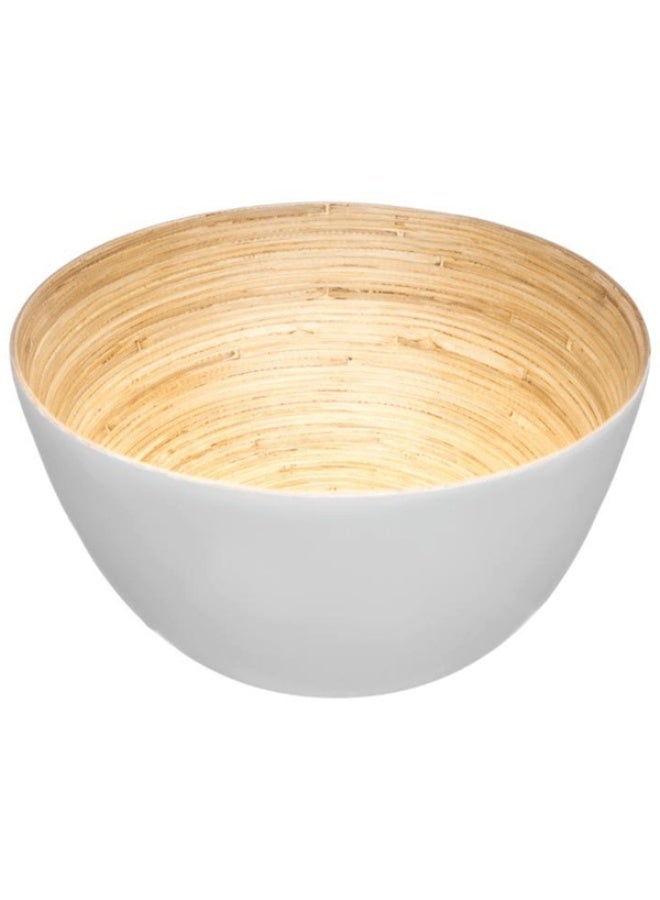 Five Simply Smart Bamboo Salad Bowl White and Brown 17cm - Image 1