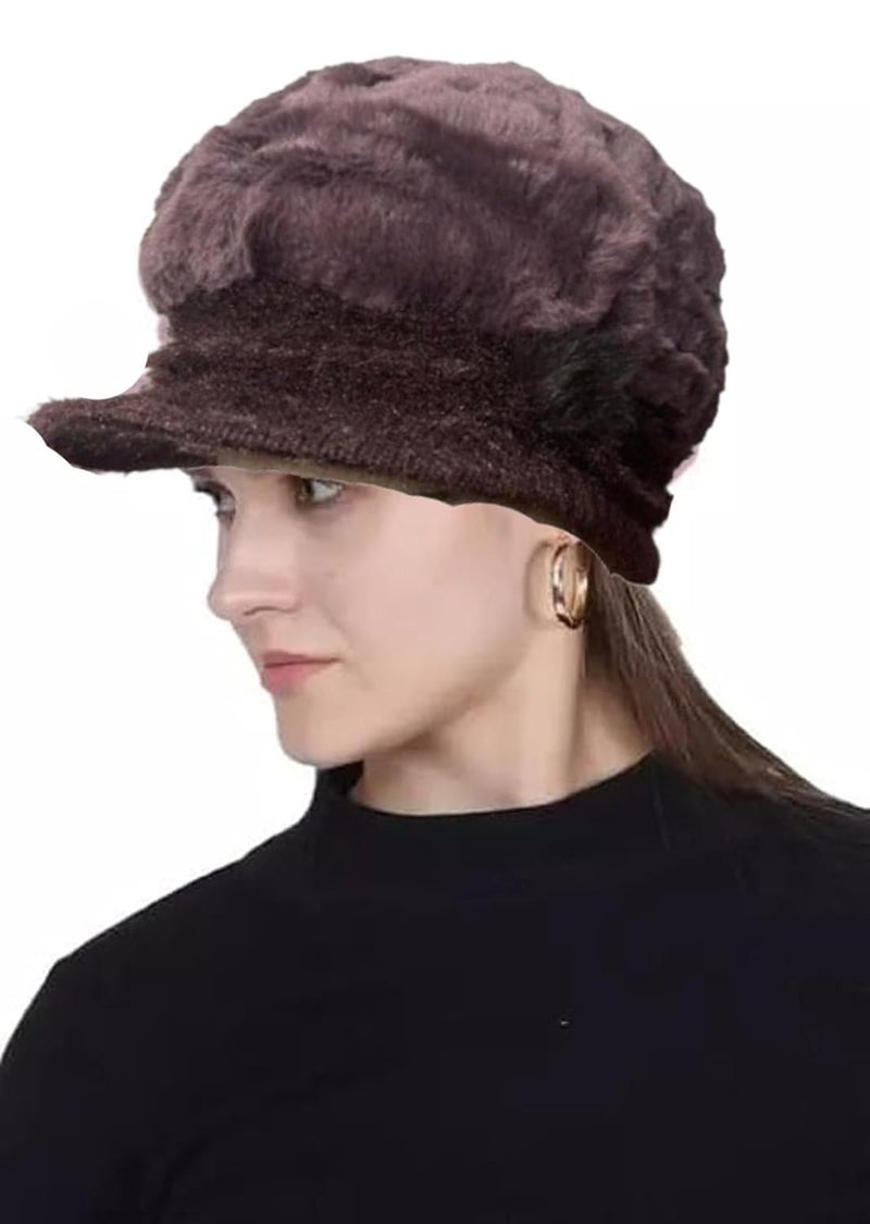 Zonkar Woolen Winter Beanie Cap Woman Visor Cap Girl Warm Snow Proof Premium Soft, Beanie Cap