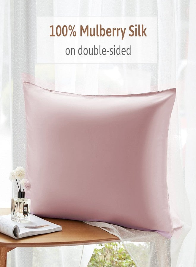 ATreebag Pillowcase 100% Mulberry Silk for Hair and Skin, Double Sided 19 Momme Pure Silk Pillow Case with Hidden Zipper and Gift Box (Light Plum, 1 PC, Toddler 13"x18") - Image 2