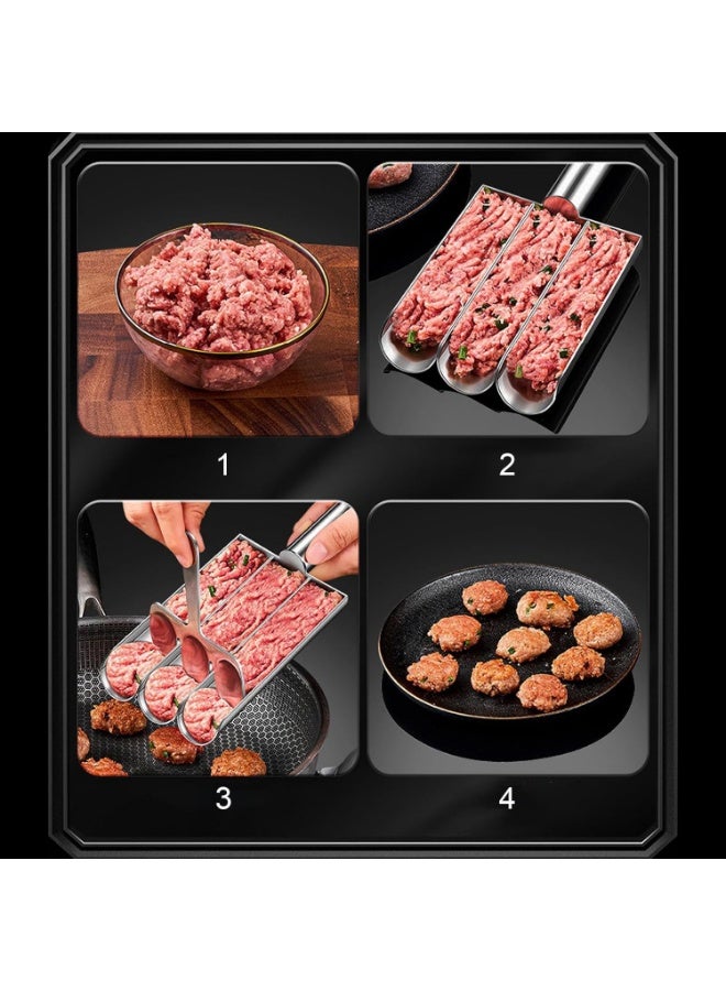 Meatball Maker Tool, Stainless Steel Kitchen Manual Non Stick Meatball Maker, Portable Meatball Spoon Ball Maker, Kitchen Meatball Making Set, Home Cooking Tools  - Image 5