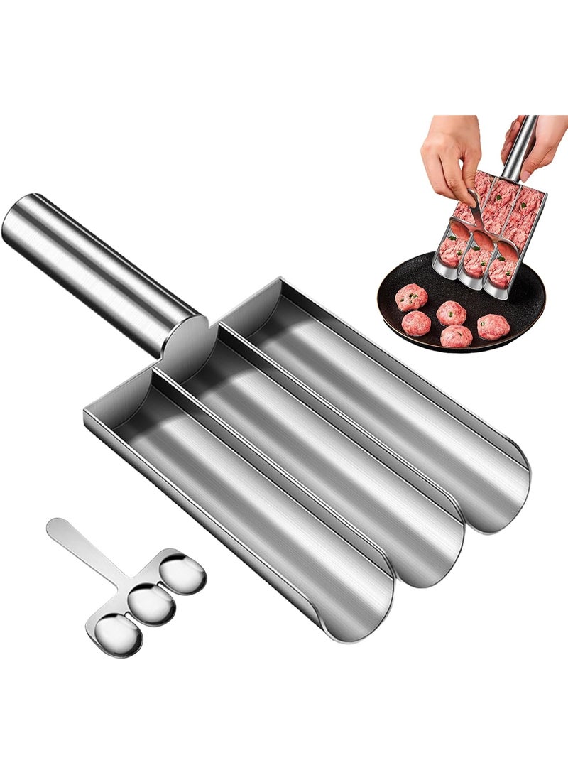 Meatball Maker Tool, Stainless Steel Kitchen Manual Non Stick Meatball Maker, Portable Meatball Spoon Ball Maker, Kitchen Meatball Making Set, Home Cooking Tools  - Image 4