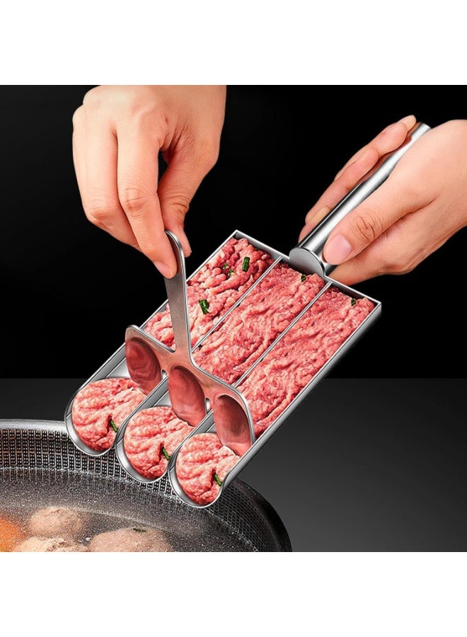 Meatball Maker Tool, Stainless Steel Kitchen Manual Non Stick Meatball Maker, Portable Meatball Spoon Ball Maker, Kitchen Meatball Making Set, Home Cooking Tools  - Image 1