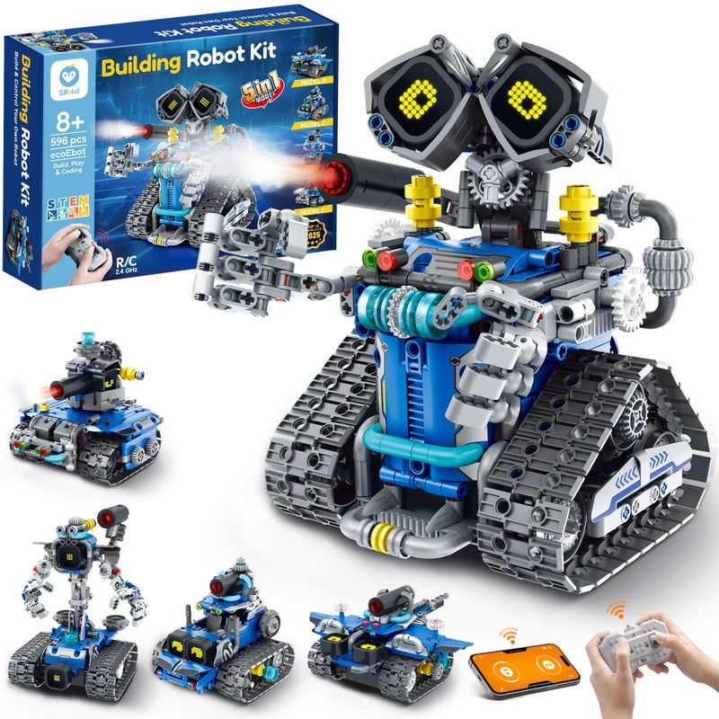 Sillbird STEM Robot Building Kit with Remote Control Gifts for Boys Ages 814 Buildable 5in1 Robotics Technic Coding Toy for Kids Birthday with 596 Pieces - Image 3