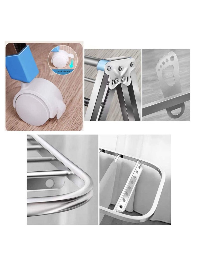 Folding Laundry Hanger Cloth Drying Stand Rack with Rolling Wheel Foldable Stable 150CM - pzsku/Z2149699C9BDF97A7E876Z/45/_/1650004715/70d34c00-eb5e-4339-9a7a-9b933454d441