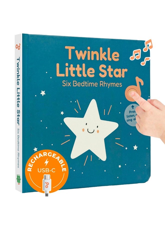Cali's Books Twinkle Twinkle Little Star Interactive Sound Book For 1 Year Old | New Rechargeable Musical Book, No More Batteries For Babies With 6 Bedtime Nursery Rhymes  - Image 1