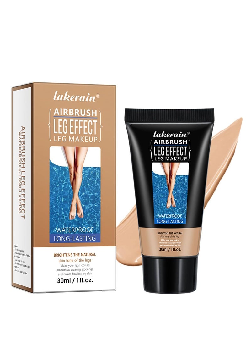 lakerain Getaria Leg Makeup Waterproof No Transfer, Leg Foundation Cover up Makeup for Varicose Veins Even Skin, Leg and Body Scar Concealer Makeup for Tattoo Cover Up 30ml(#2 Medium Glow) - Image 1