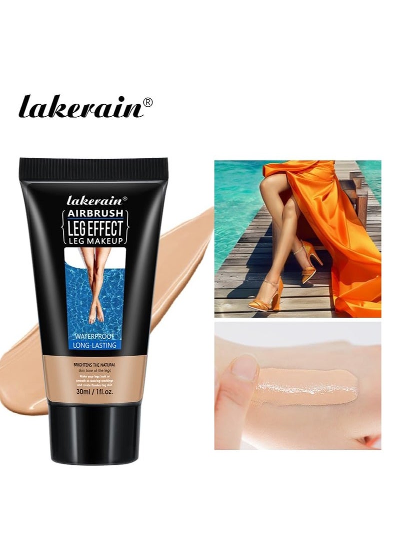 lakerain Getaria Leg Makeup Waterproof No Transfer, Leg Foundation Cover up Makeup for Varicose Veins Even Skin, Leg and Body Scar Concealer Makeup for Tattoo Cover Up 30ml(#2 Medium Glow) - Image 2
