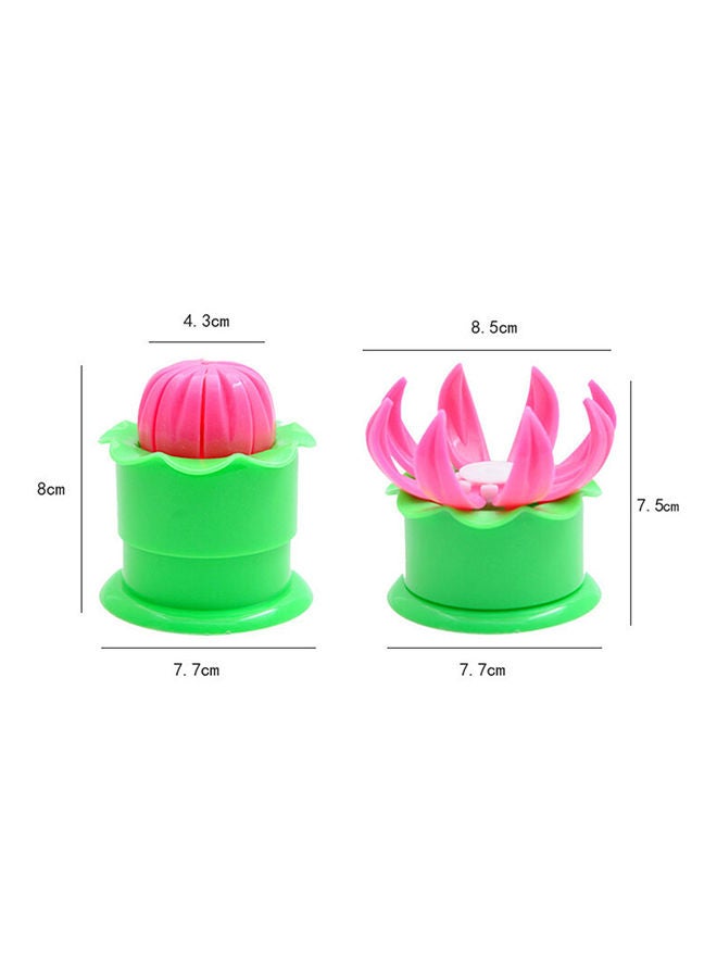 NIBEMINENT Lotus Shaped Plastic Bun Mould Pink/Green  - Image 2
